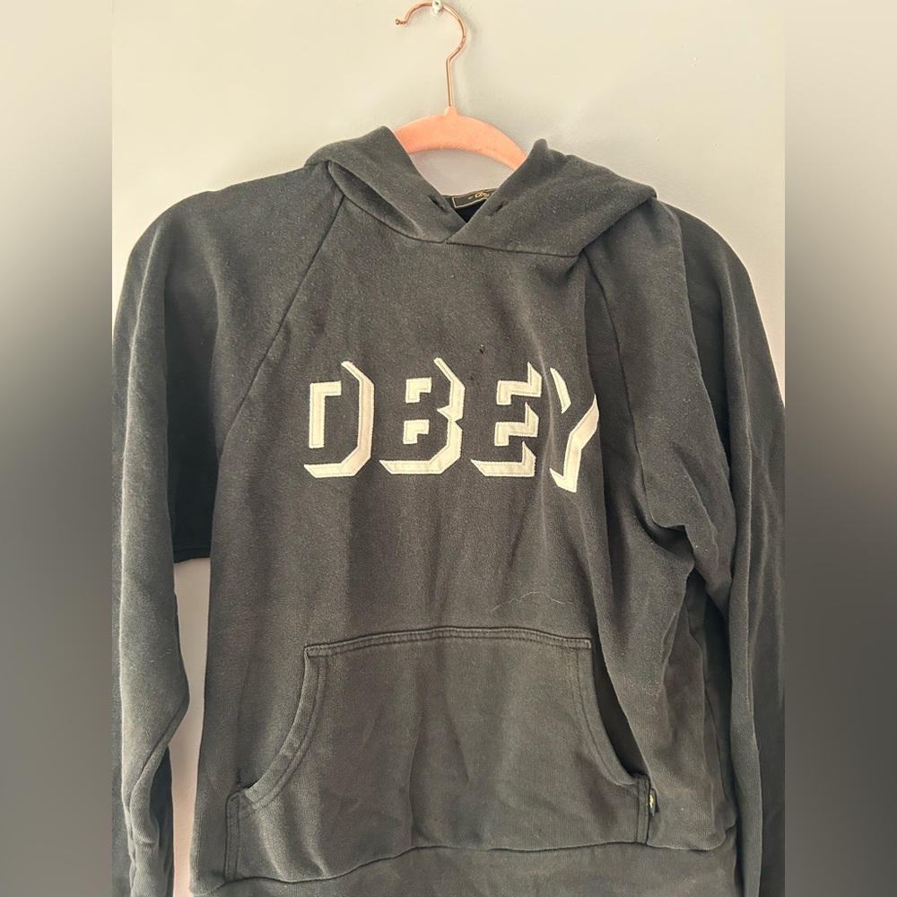 Obey Men's Black Hoodie Sweater